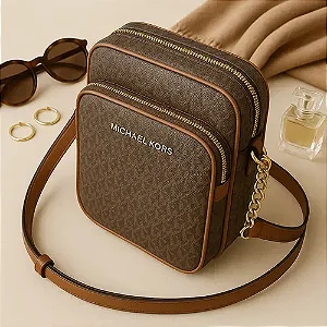 Bolsa Transversal Jet Set Travel Chain Michael Kors Marrom-escuro