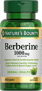 Berberina Nature's Bounty 1000 Mg De Berberina Com 60 Cápsulas De Sabor Sem Sabor