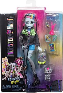 Boneca Monster High Frankie Stein Com Jaqueta Jeans E Shorts
