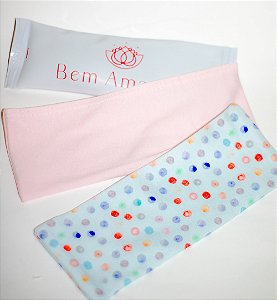 KIT BOLSA TÉRMICA P BEM AMADOS - 1 CAPA ROSA BEBE + 1 CAPA AZUL DE BOLINHAS COLORIDAS