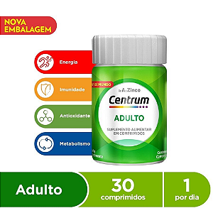 Centrum Adulto - Suplemento Multivitamínico Completo - 30 comprimidos