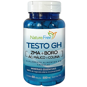 Nature Free Testo GH - Suplemento de ZMA com Boro e Ácido Málico / 60 capsulas
