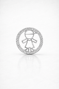 Pingente Menino com Zircônias em Prata 925