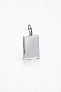Pingente Placa Lisa Retangular em Prata 925