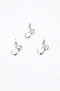 Pingente Coração Duplo em Prata 925