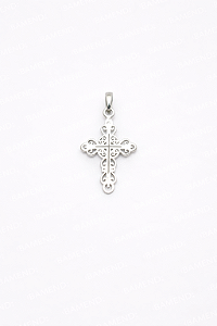 Pingente Cruz Vazada Design Trabalhado - Prata 925