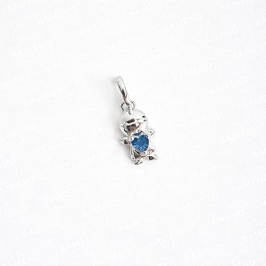 Pingente Menino com Zircônia Azul - Prata 925