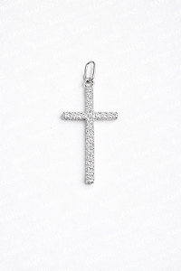 Pingente Cruz Cravejado - Prata 925