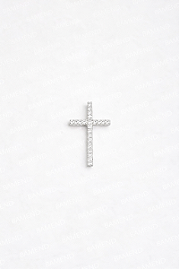 Pingente Cruz Cravejada Argola Escondida - Prata 925