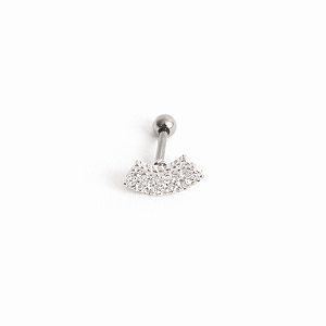 Piercing haste Zircônias Navetes 9mm - Haste em aço Cirurgico e Detalhe em Prata