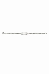 Pulseira Plaquinha Oval Infantil 14cm - Prata 925