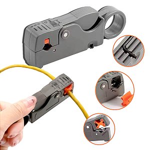 Descascador de Cabo Coaxial com Chave de Ajuste para Cortes Precisos