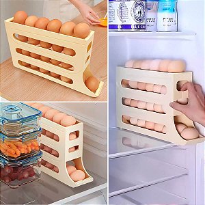 Porta Ovos Dispenser Organizador com 4 Andares