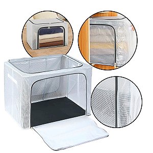 Caixa Organizadora Plástica Grande com Zíper