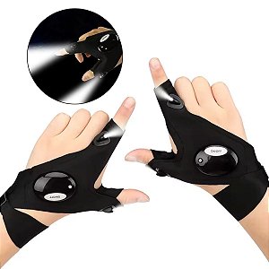 Luvas com Lanterna de Dedo LED Embutida