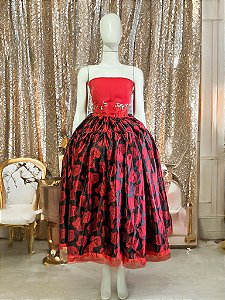 Saia de Pombagira em Cetim Floral – 5 Metros