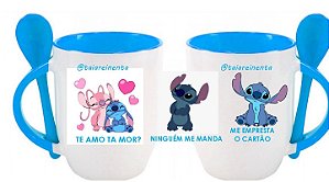 caneca azul stich Tai