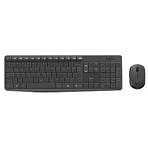 Teclado e Mouse sem Fio Logitech MK 235 2.4GHz - Preto (Espanhol - Português)