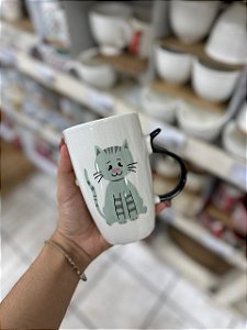 Caneca gato cabo preto