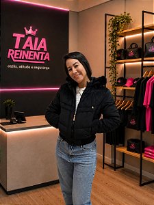 Jaqueta forrada preta