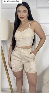 Conjunto Monalisa - Top e Shorts Bordado