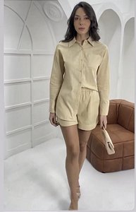 Conjunto Fernanda: Shorts e Camisa de Linho