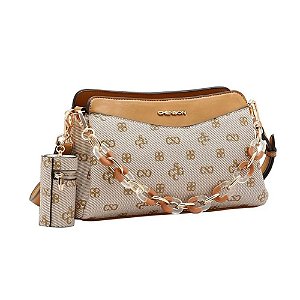Bolsa Beatriz monograma alça corrente Chenson