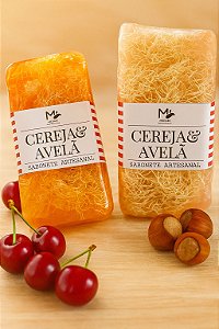 Sabonete com bucha vegetal - Cereja e Avelã 250g