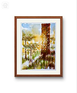 Menina na Mata - Aquarela sobre papel