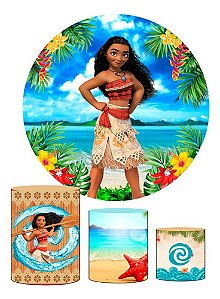 Capa Painel Moana Redondo 1,5 + Capas Cilindros Sublimado