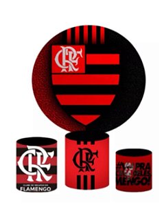 Painel Redondo 1,5 + Capas Cilindros Sublimado Flamengo