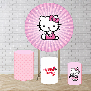 Painel Redondo 1,5 + Capas Cilindros Sublimado Hello Kit