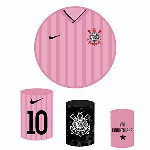 Kit Capas Festa Painel 1,5m + Trio Cilindros Corinthians