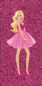 Painel Retangular Decoração 2m x 1m - Barbie - Veste Fácil