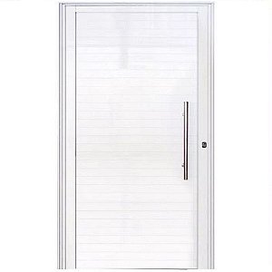 Porta Pivotante de Alumínio Branco Com Puxador Linha 25