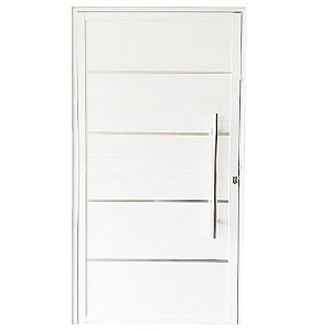 Porta Lambril de Alumínio Branco com Puxador e Friso Linha 25