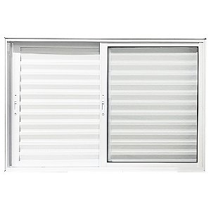 Janela Veneziana 3 Folhas Alumínio Branco Linha 25