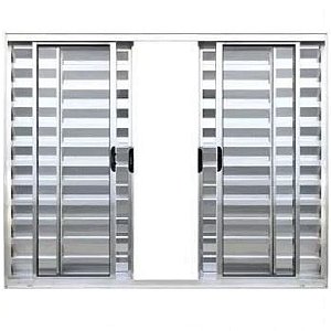 Janela Veneziana 6 Folhas Alumínio Brilhante Modular