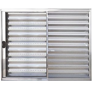 Janela Veneziana 3 Folhas Alumínio Brilhante Modular