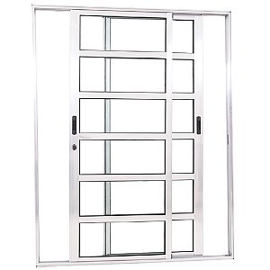 Porta de Correr Travessa 2 Folhas Mveis Brilhante Linha 25 Com Fechadura