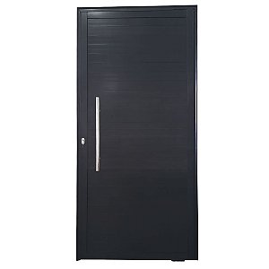 Porta Pivotante de Alumínio Preto Com Puxador Linha 25