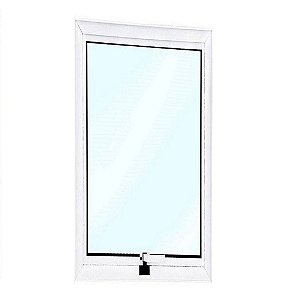 Janela de Alumínio Branco Vitro Maxim Ar Linha 25 80 x 60 (Altura x largura) Vidro Mini-Boreal - FJR Distribuição