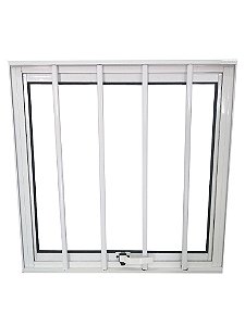 Janela de Alumínio Branco Vitro Maxim Ar Linha Veneza Vidro Mini-Boreal - Com Grade