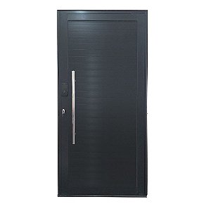 Porta Pivotante de Alumínio Preto Com Puxador com Fechadura Digital Linha 30