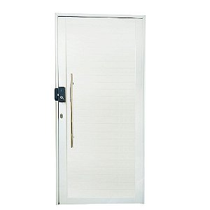 Porta Pivotante de Alumínio Branco Com Puxador com Fechadura Digital Linha 30