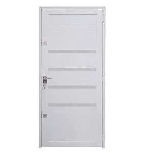 Porta Lambril de Alumínio Branco Com Maçaneta e Friso 2 Fechaduras Tetra Linha 30