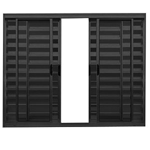 Janela Veneziana 6 Folhas Alumínio Preto Modular