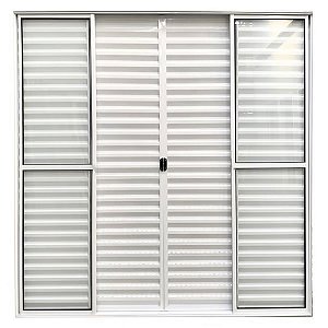 Porta De Alumínio de Correr Balcão 6 Folhas Branca Modular