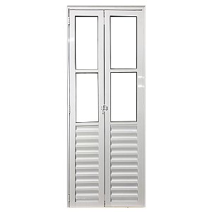 Porta Camarão Palheta Alumínio Branco Com Vidro Linha 25