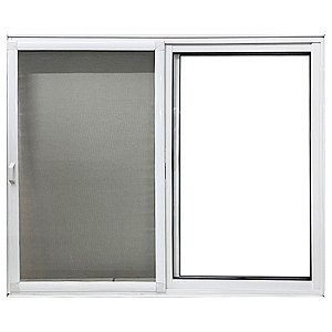 Janela de Alumínio Vitro 2 Folhas de Correr Com Tela Mosquiteira Linha 25 Branco